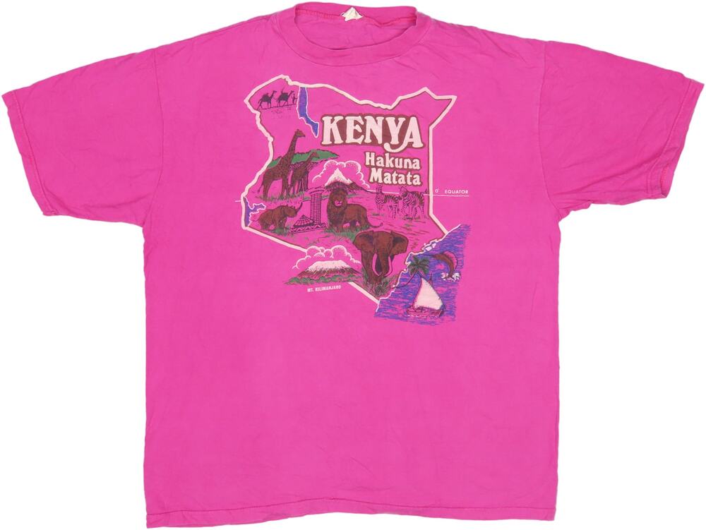 Vintage Kenya Safari Map Hakuna Matata Tee XL